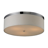 3 Light Flush Mount Ceiling Light in Polished Chrome w/ Frosted Glass