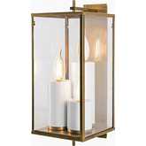 Back Bay Outdoor Wall Lights in Aged Brass & Glass