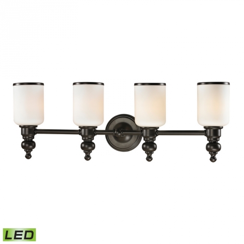 Bristol 4 Light Bath Vanity Fixture in Oil Rubbed Bronze (LED)