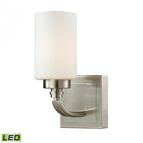 Dawson 1 Light Bath Vanity Fixture in Brushed Nickel (LED)