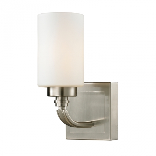 Dawson 1 Light Bath Vanity Fixture in Brushed Nickel