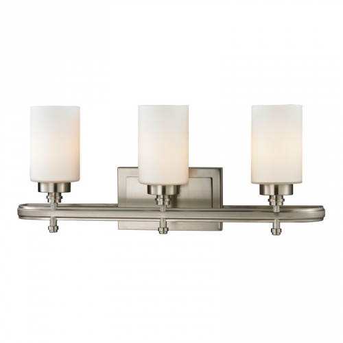 Dawson 3 Light Bath Vanity Fixture in Brushed Nickel