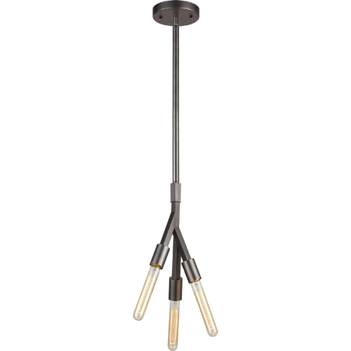 Freeform 6"W 3 Light Ceiling Pendant Light in Dark Graphite