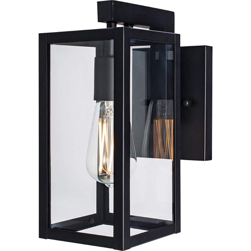 Capture Outdoor Wall Sconce in Matte Black & Tempered Glass