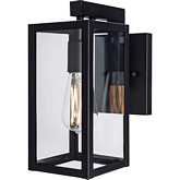 Capture Outdoor Wall Sconce in Matte Black & Tempered Glass