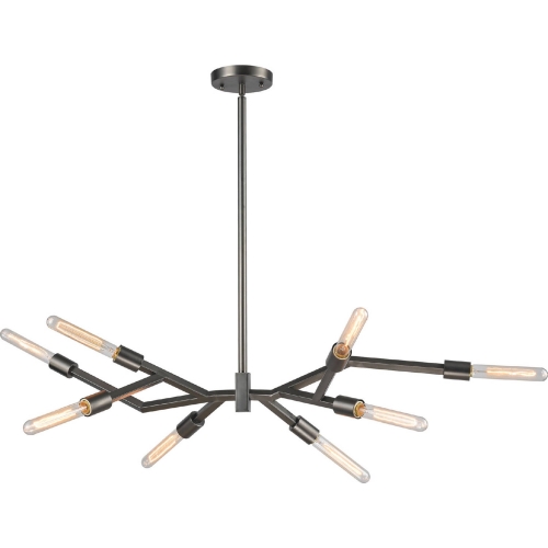 Freeform 8 Light Chandelier in Aged Black Nickel