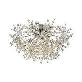 Snowburst 6 Light Semi Flush Ceiling Light in Polished Chrome & Crystals