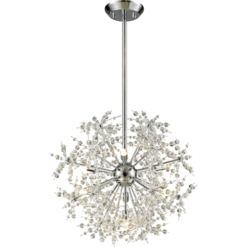 Snowburst 7 Light Chandelier in Polished Chrome & Crystals