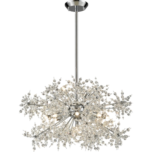 Snowburst 11 Light Chandelier in Polished Chrome & Crystals