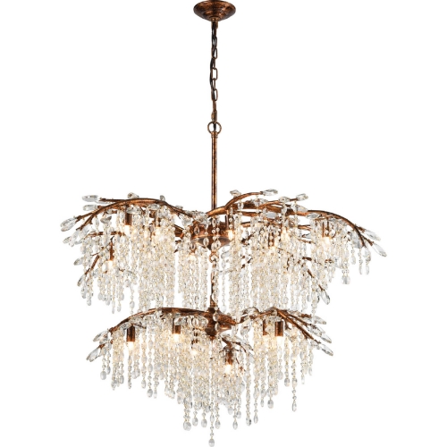 Elia 18 Light Chandelier in Spanish Bronze w/ Clear Crystals