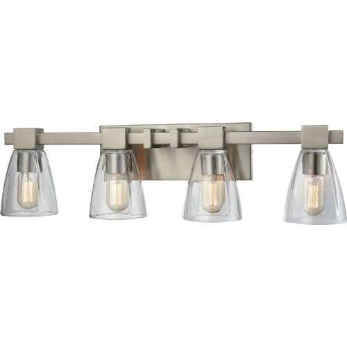 Ensley 4 Light Bathroom Vanity Light in Satin Nickel w/ Clear Glass