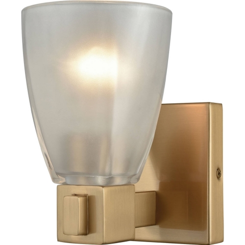 Ensley 1 Light Bathroom Vanity Light in Satin Brass w/ Frosted Glass