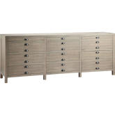 Merrimac 12 Drawer Credenza in Grey Driftwood