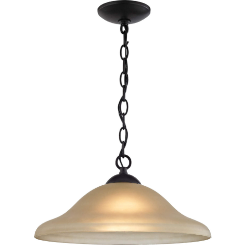 Conway 1 Light Ceiling Pendant in Oil Rubbed Bronze & Light Amber Glass