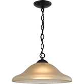 Conway 1 Light Ceiling Pendant in Oil Rubbed Bronze & Light Amber Glass