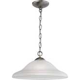 Conway 6"W 1 Light Ceiling Pendant Light in Brushed Nickel & Frosted Glass