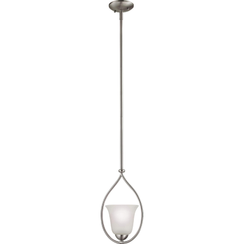 Conway 8"W 1 Light Ceiling Pendant Light in Brushed Nickel & Frosted Glass