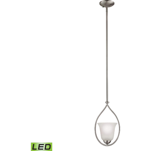 Conway 8"W 1 Light Ceiling Pendant Light in Brushed Nickel & Frosted Glass