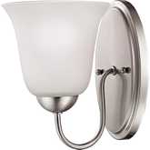 Conway 9"H 1 Light Wall Sconce in Brushed Nickel & Frosted Glass