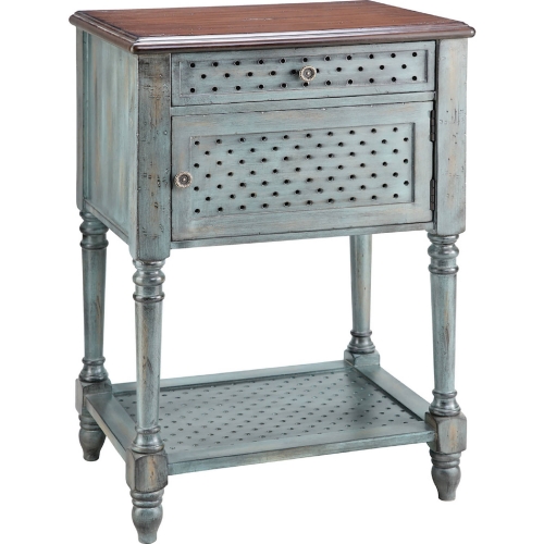 Hartford Side Table in Moonstone Blue & Wood