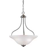 Conway 18"W 3 Light Ceiling Pendant in Brushed Nickel & Frosted Glass