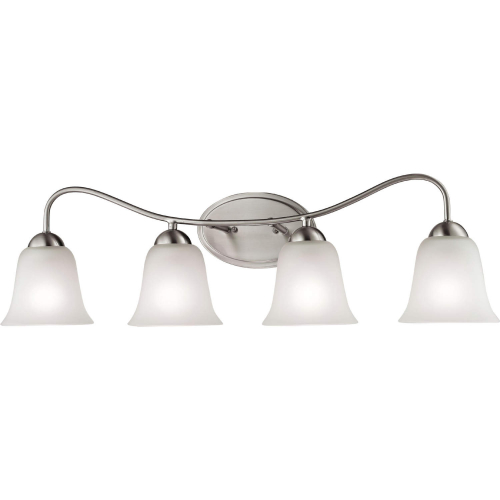 Conway 32"W 4 Light Vanity Light in Brushed Nickel & Frosted Glass