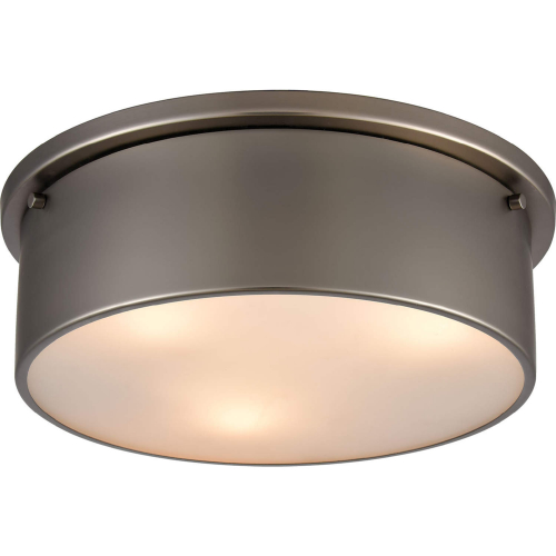 Flush Mounts 14"W 3 Light Flush Mount in Black Nickel