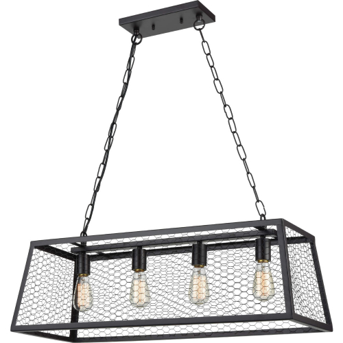 Grange 31"W 4 Light Chandelier in Oil Rubbed Bronze