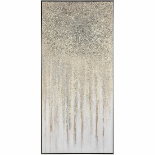 Vesper Wall Decor in Gold & White Canvas