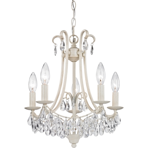 Mini Chandelier in Antique Cream & Clear