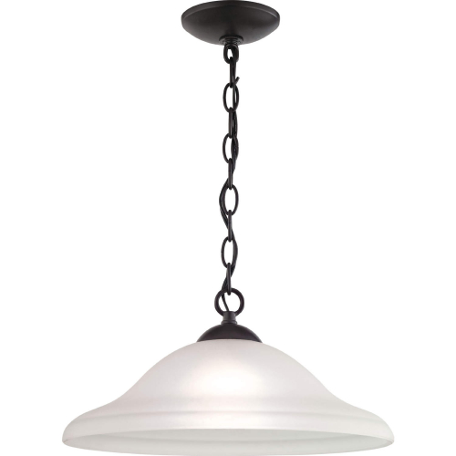 Conway 15"W 1 Ceiling Light Pendant in Oil Rubbed Bronze & White Glass