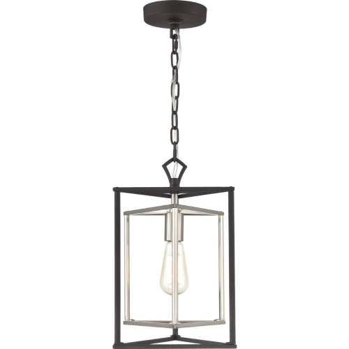 Salinger 10"W 1 Light Ceiling Pendant Light in Charcoal & Nickel Metal