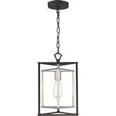 Salinger 10"W 1 Light Ceiling Pendant Light in Charcoal & Nickel Metal