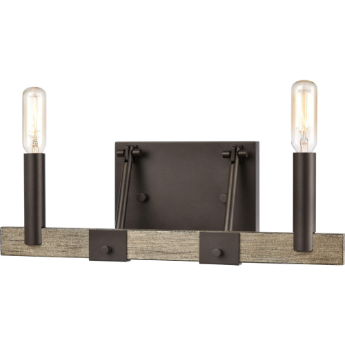 Transitions 14"W 2 Light Vanity Light in Oil Rubbed Bronze & Aspen Metal