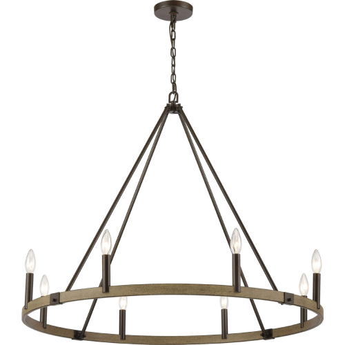 Transitions 36"W 8 Light Chandelier in Oil Rubbed Bronze & Aspen Metal