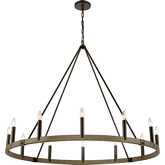 Transitions 50"W 12 Light Chandelier in Oil Rubbed Bronze & Aspen Metal