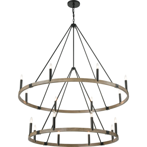 Transitions 56"W 16 Light Chandelier in Oil Rubbed Bronze & Aspen Metal