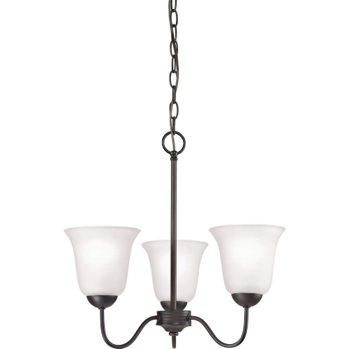 Conway 19"W 3 Light Chandelier in Oil Rubbed Bronze & Frosted Glass