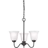 Conway 19"W 3 Light Chandelier in Oil Rubbed Bronze & Frosted Glass