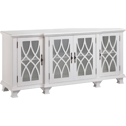 Anastasia Cabinet in Hand Painted White w/ Fretwork