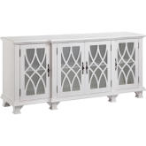 Anastasia Cabinet in Hand Painted White w/ Fretwork