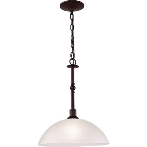 Jackson 14"W 1 Light Pendant in Oil Rubbed Bronze & White Glass