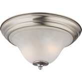 Kingston 2 Light Flush Mount in Brushed Nickel & White Glass