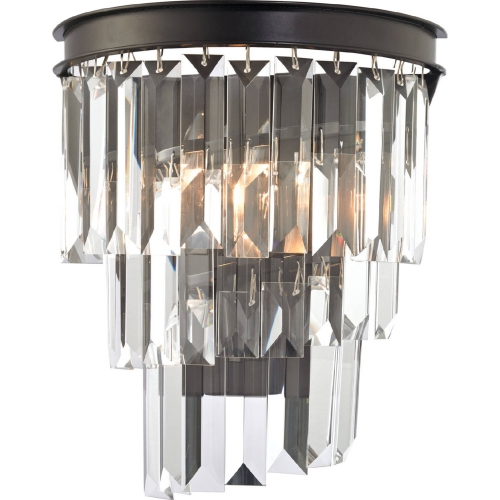 Palacial 1 Light Wall Sconce in Oil Rubbed Bronze & Clear Crystals