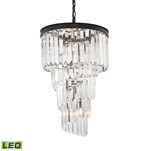 Palacial 6 Light LED Chandelier in Oil Rubbed Bronze & Clear Crystals