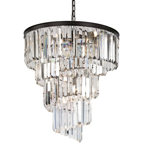 Palacial 9 Light Chandelier in Oil Rubbed Bronze & Clear Crystals