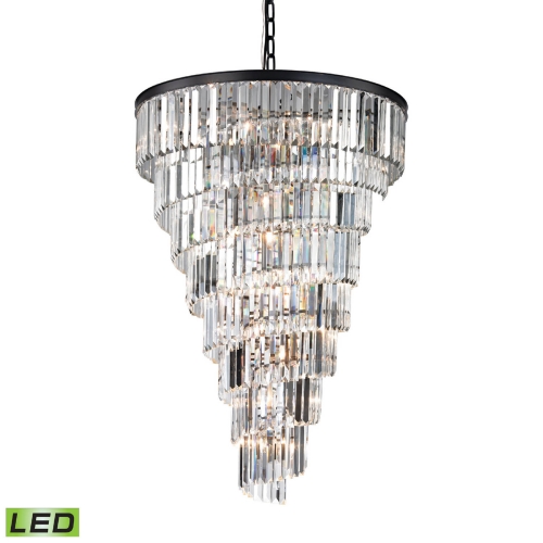 Palacial 14 Light LED Chandelier in Oil Rubbed Bronze & Clear Crystals