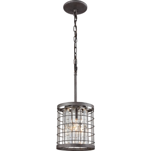 Nadina 1 Light Ceiling Pendant in Silverdust Iron w/ Clear Crystal