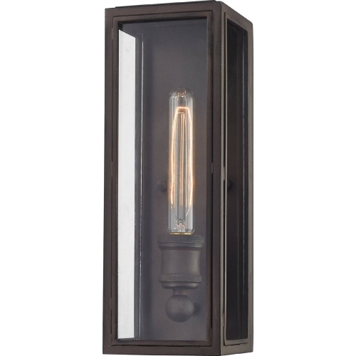 Chasebrook 1 Light Wall Sconce in Clay Iron w/ Clear Glass