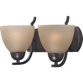 Kingston 2 Light Vanity Light in Oil Rubbed Bronze & Cafe Tint Glass